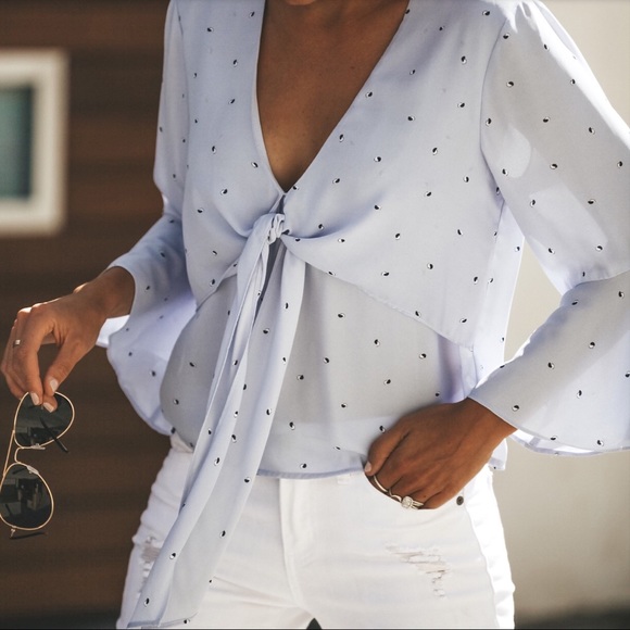 1 Left! 🦋Tie-Front Flutter Top🦋 - Picture 3 of 6